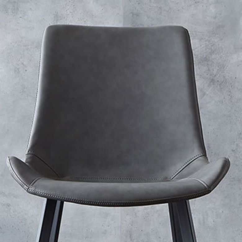 Industrial Upholstered Armless Chair Kitchen Parsons Faux Leather Side Chair