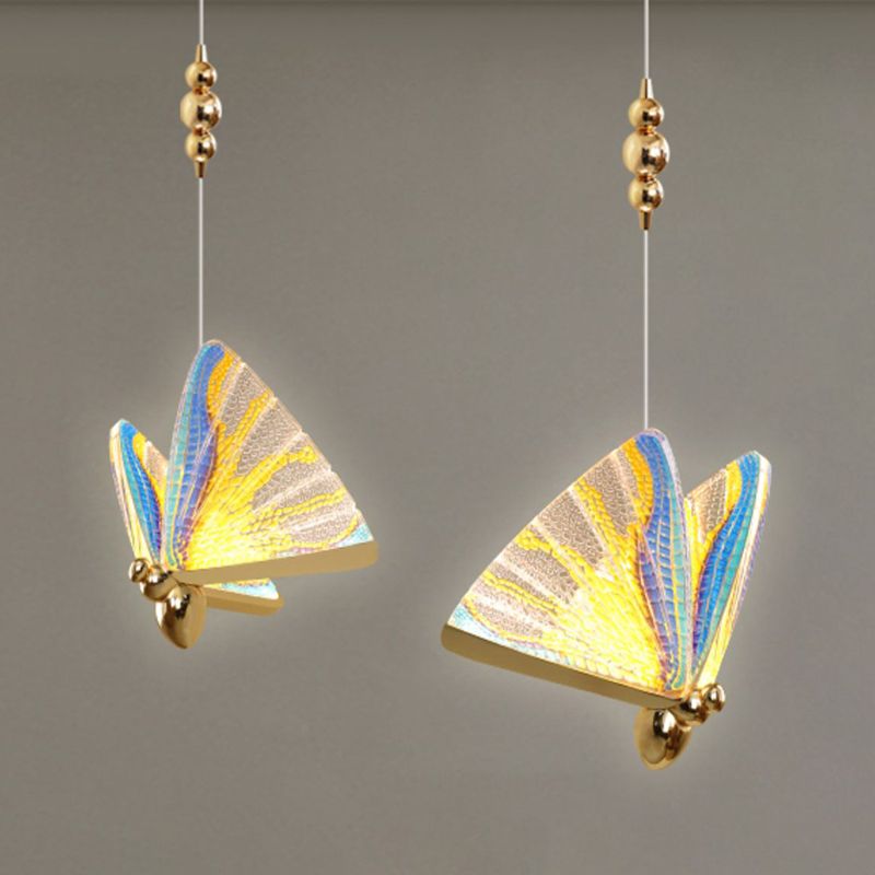 Metal Butterfly Ceiling Pendant Light Modern Style LED Pendant Light Kit for Bedroom