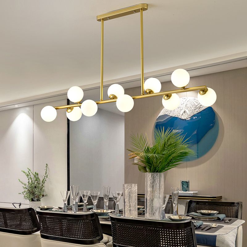 Nordic Modern Island Lighting Glass Chandelier Light Fixture for Dining Room