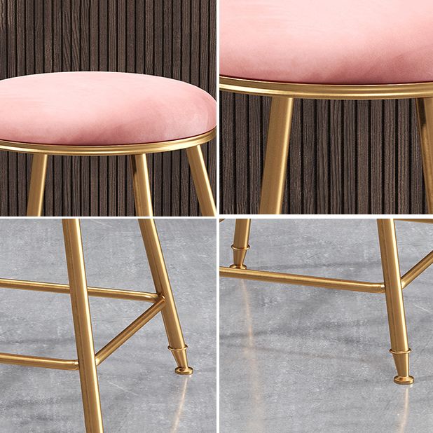 Coffee Shop Glam Bar Stool Iron Legs Footrest Stack-able Counter Stool