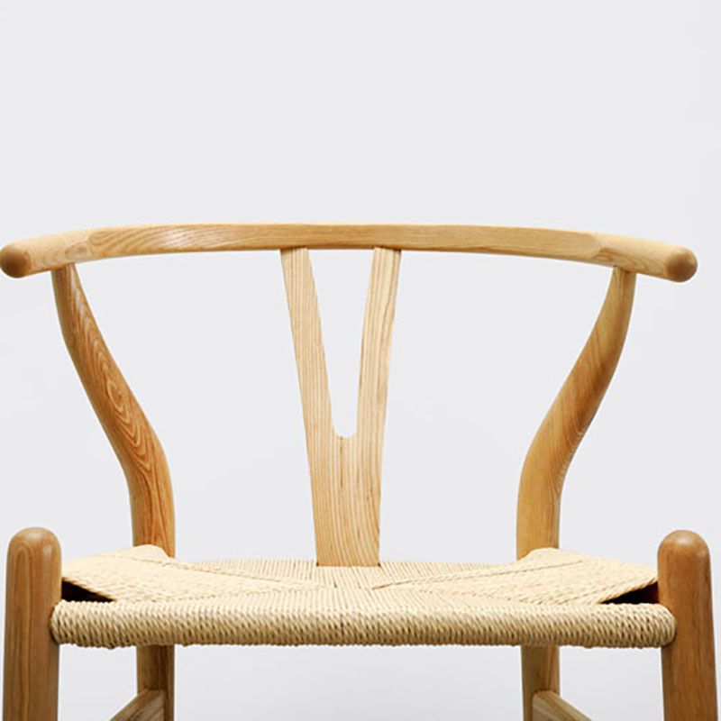 Contemporary Wood Dining Room Chair Wicker Single Dining Chair for Home Use