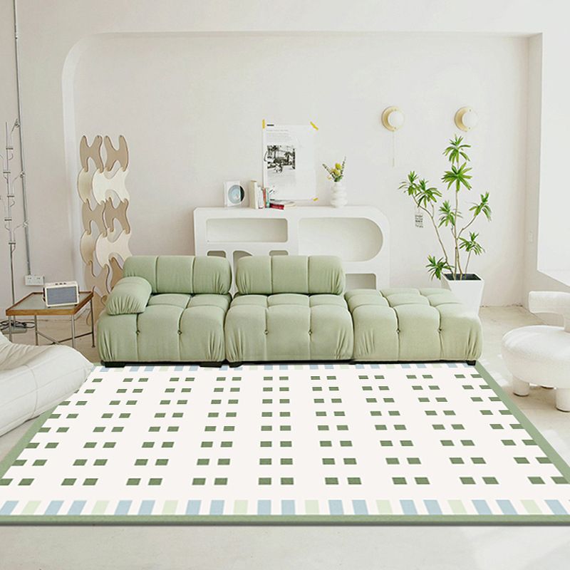 Simplicity Geometry Print Carpet Polyester Area Rug Non-Slip Backing Rug for Living Room