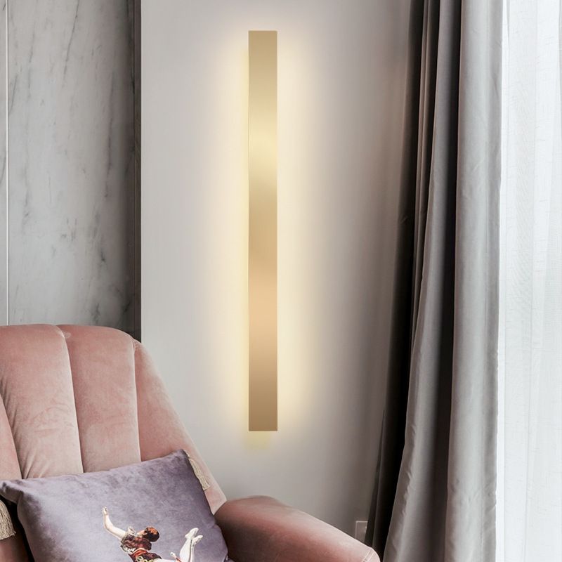 Aluminium staafvormige spoelwand SCONCE Minimalistisch goud vergulde LED -wandlampje voor woonkamer