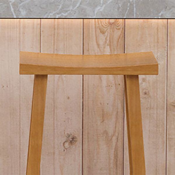 Industrial Armless Counter High Stool Solid Wood Backless Bistro Pub Stool with 4 Legs
