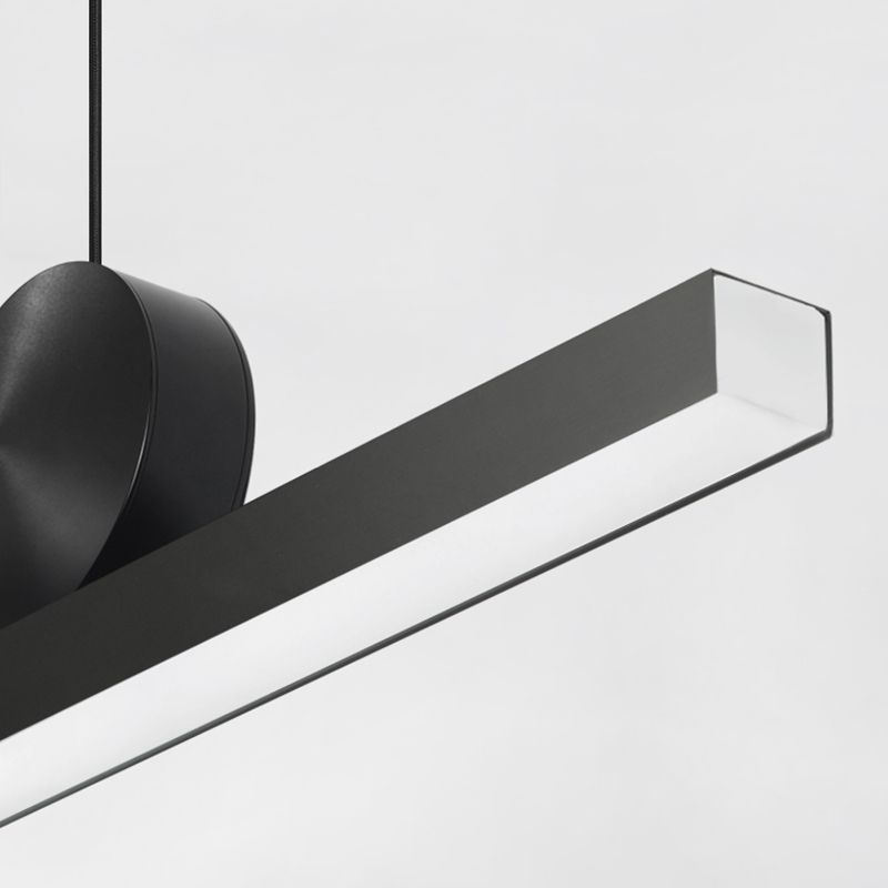 Modern Rectangle Island Pendant Lamps 1-Light Hanging Light Fixtures with Acrylic Shade