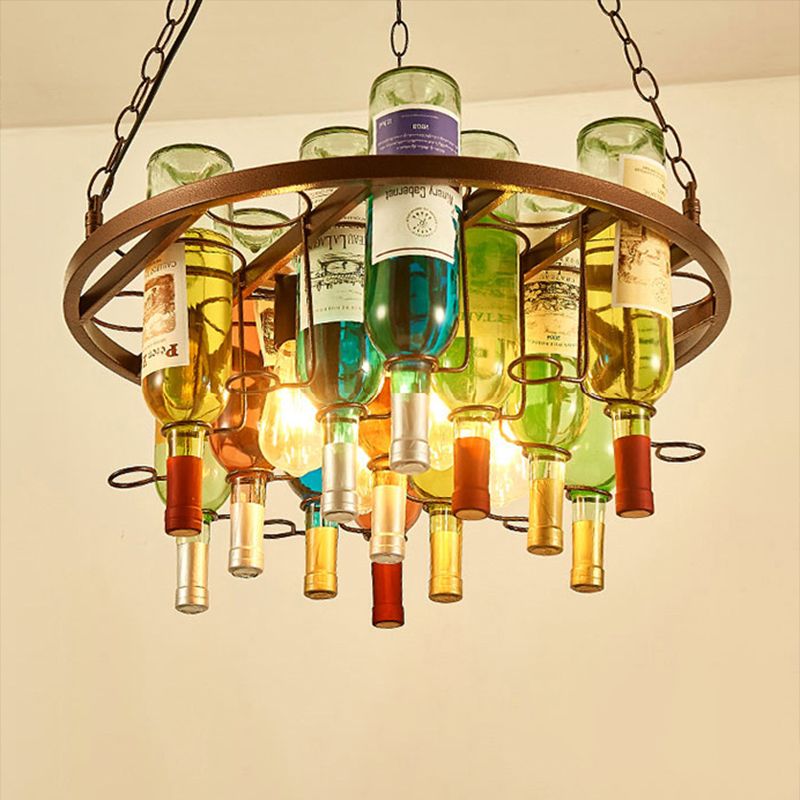 Colored Antique Style Chandelier Stained Glass Chandelier Pendant Light for Bar