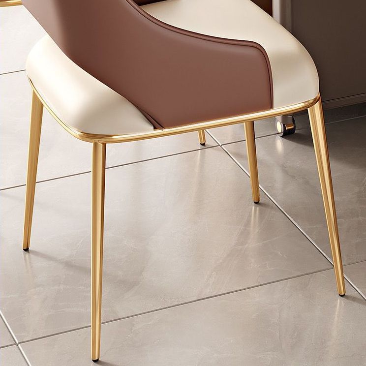 Home Kitchen Glam Dining Chair Metal Legs Upholstered Arm Chair