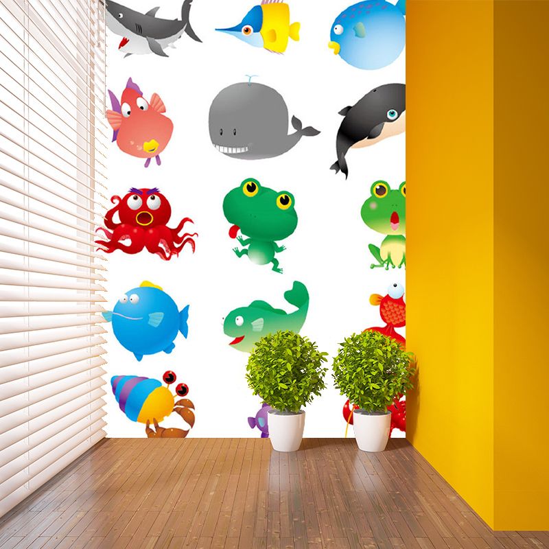 Bunte Meeresleben-Wandbilder, schmutzabweisende Wanddekoration für das Kinderzimmer