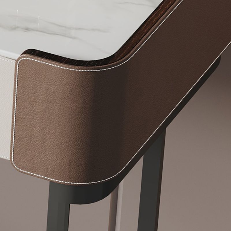 2-Drawer Vanity Makeup Table Stool Set Stone Top Dressing Table