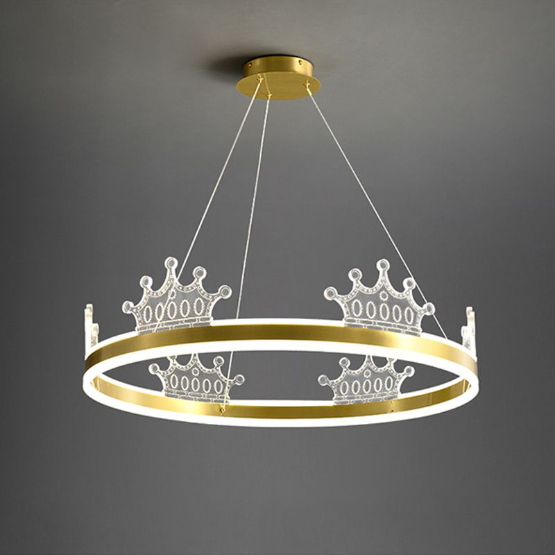 Postmoderner Kreis Kronleuchter Messing Kronleuchter Anhänger in Gold für Esszimmer
