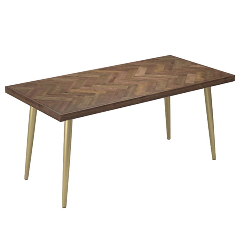 Traditional Luxury Pine Solid Wood Dining Table Rectangle 4 Legs Table for Dining Room