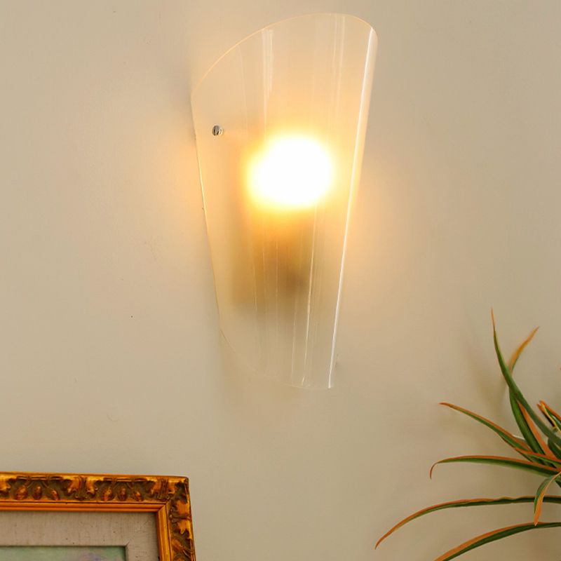 Modern Glass Wall Mounted Lamp 1-Light Wall Lights for Bedroom