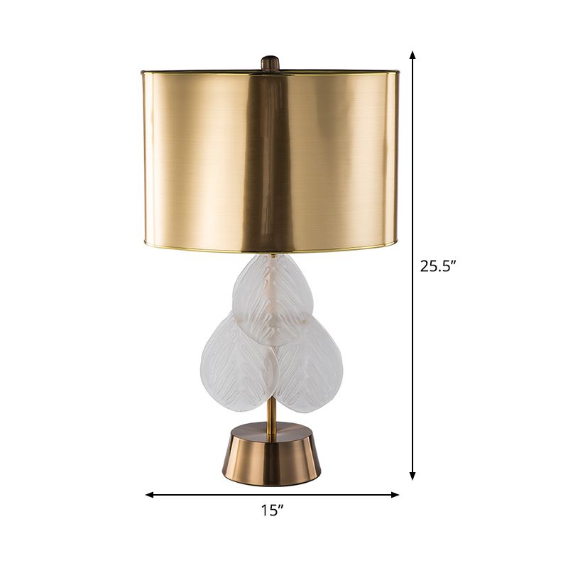 Tambour de batterie en métal lampe de nuit luxe 1 Éclairage de table de nuit de l'ampoule en or pour la chambre