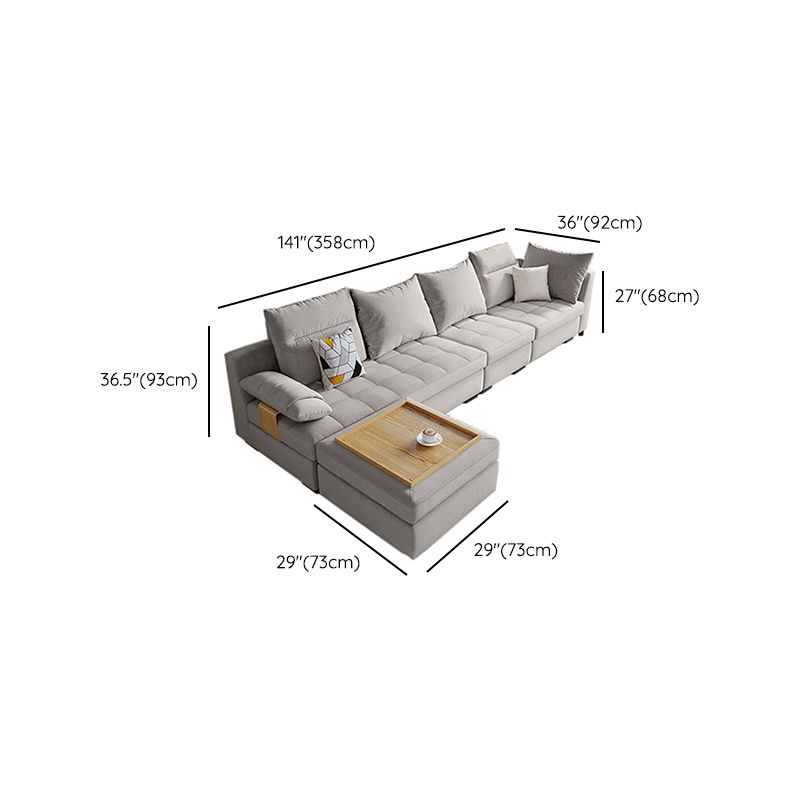 Contemporary Pillow Top Arm Sectional Couch  Velvet Sectional sofa