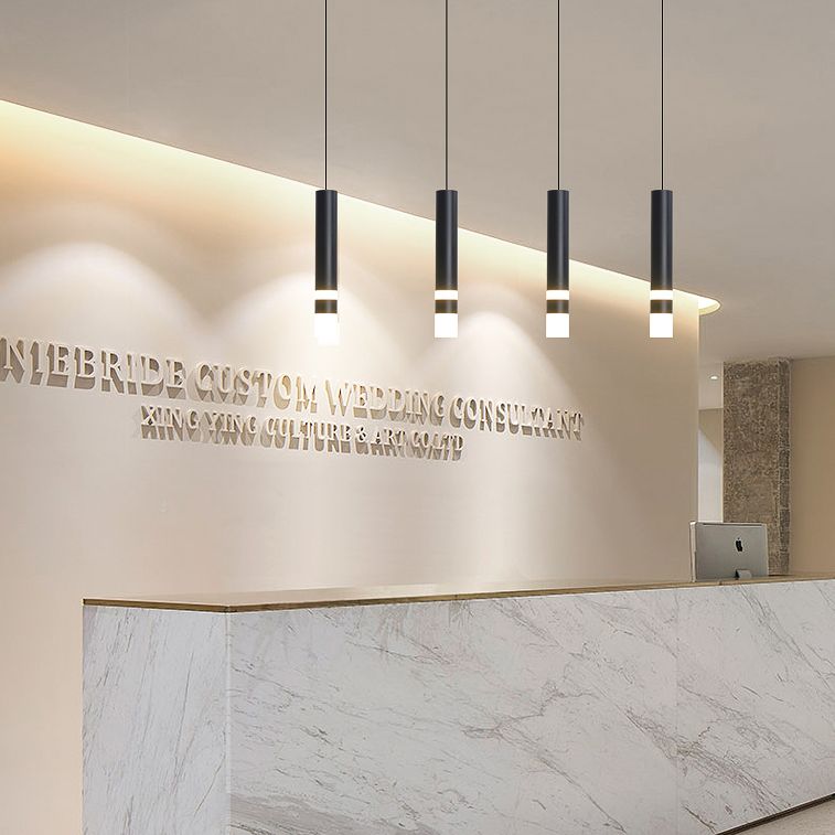 Eigentijdse LED 1-licht plafond hanger licht acryl lineaire hangende lamp voor woonkamer