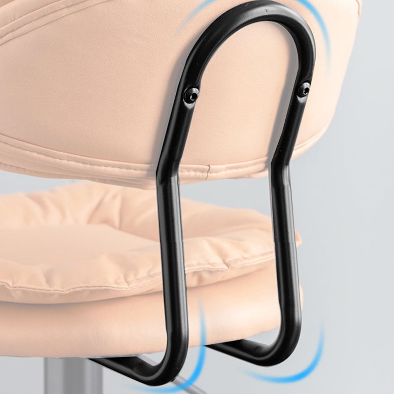 Scandinavian Metal Barstool Fabric Low Back Counter Stool in Matte Finish for Indoor