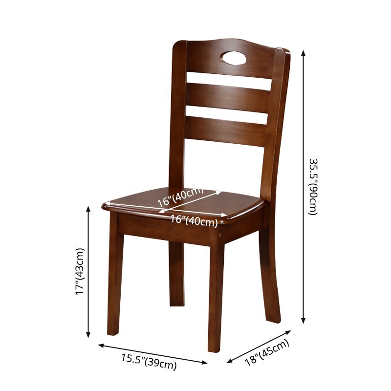 Chaise de salle à manger en bois massif de chêne de style traditionnel, chaise de salle à manger à dossier en échelle