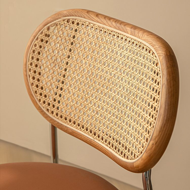 Sillas de comedor de estilo moderno, silla con respaldo abierto lateral sin brazos y patas de metal para cocina
