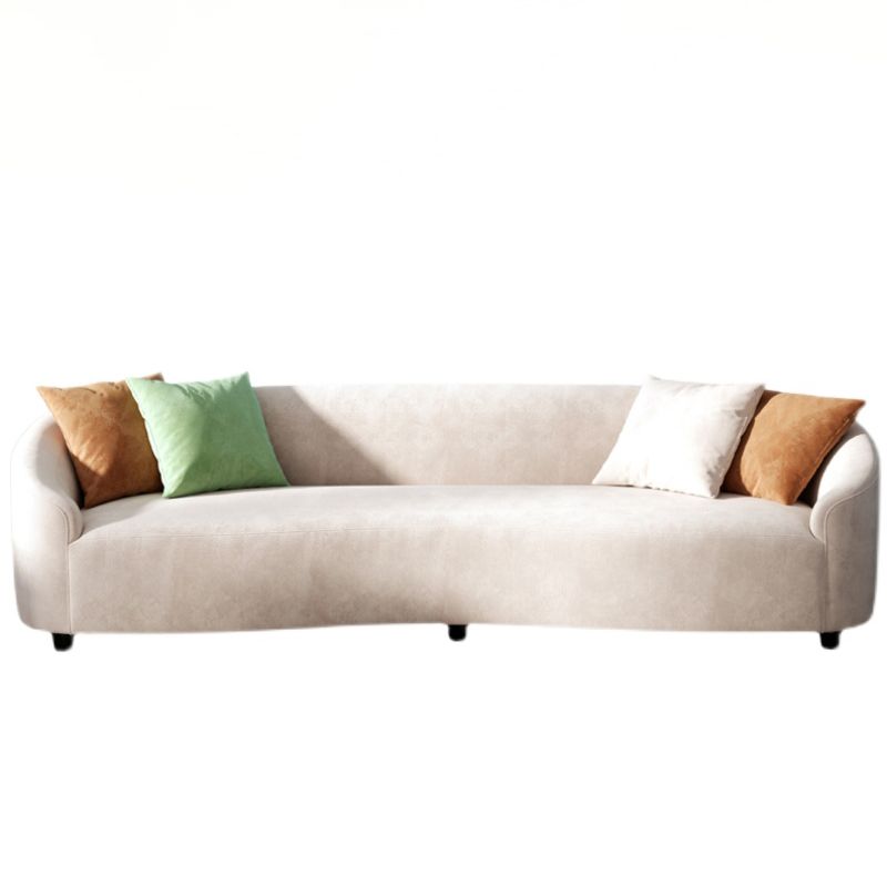 Loveseat curvado de terciopelo moderno con espalda apretada para una sala de bonificación