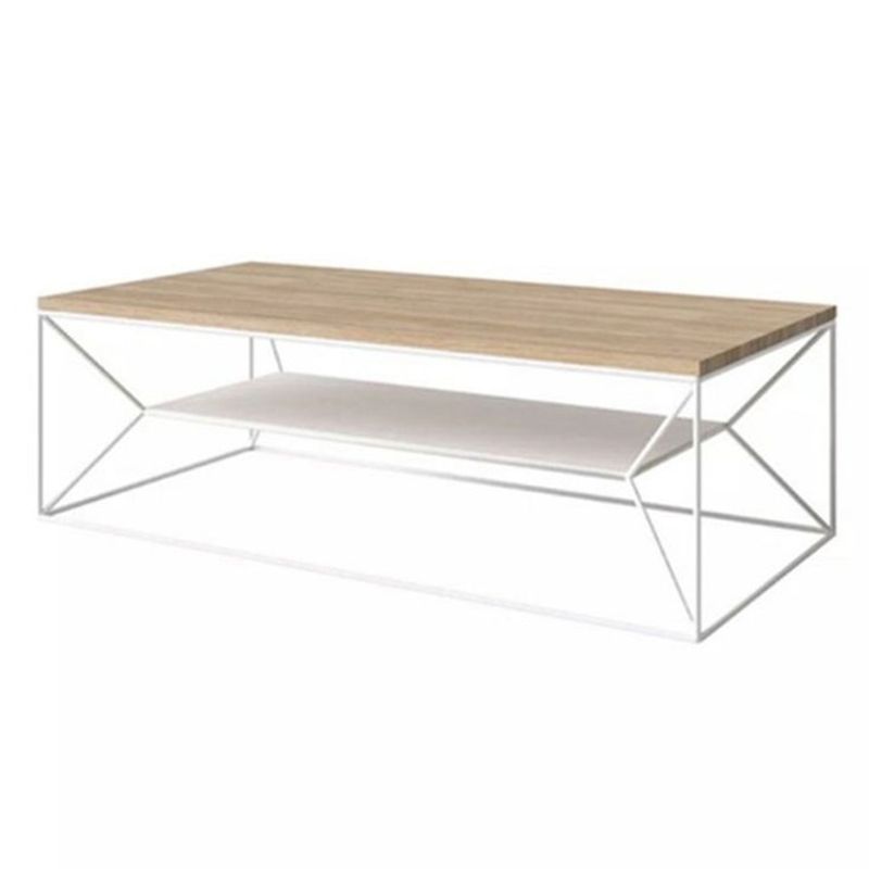 15.75"W TV Stand Industrial Style Open Storage TV Console with 2-shelf