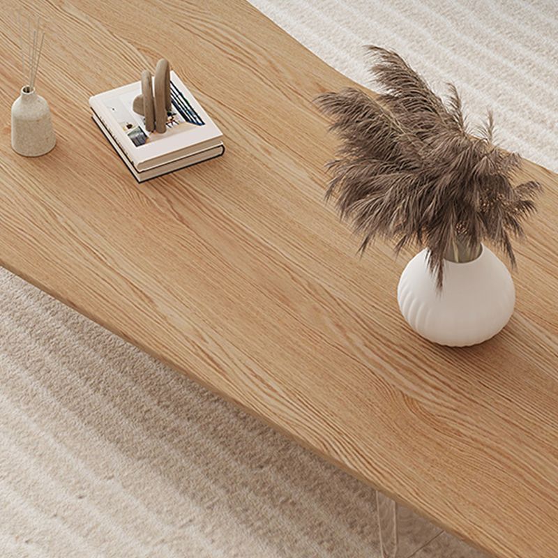 2 Legs Single Coffee Table Solid Wood Natural Free-Form Coffee Table