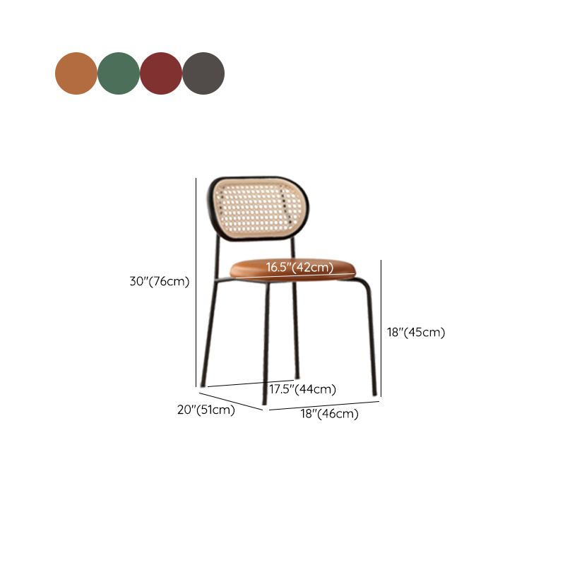 Industrial Upholstered Side Chair Open Back Armless Chair for Dining Room