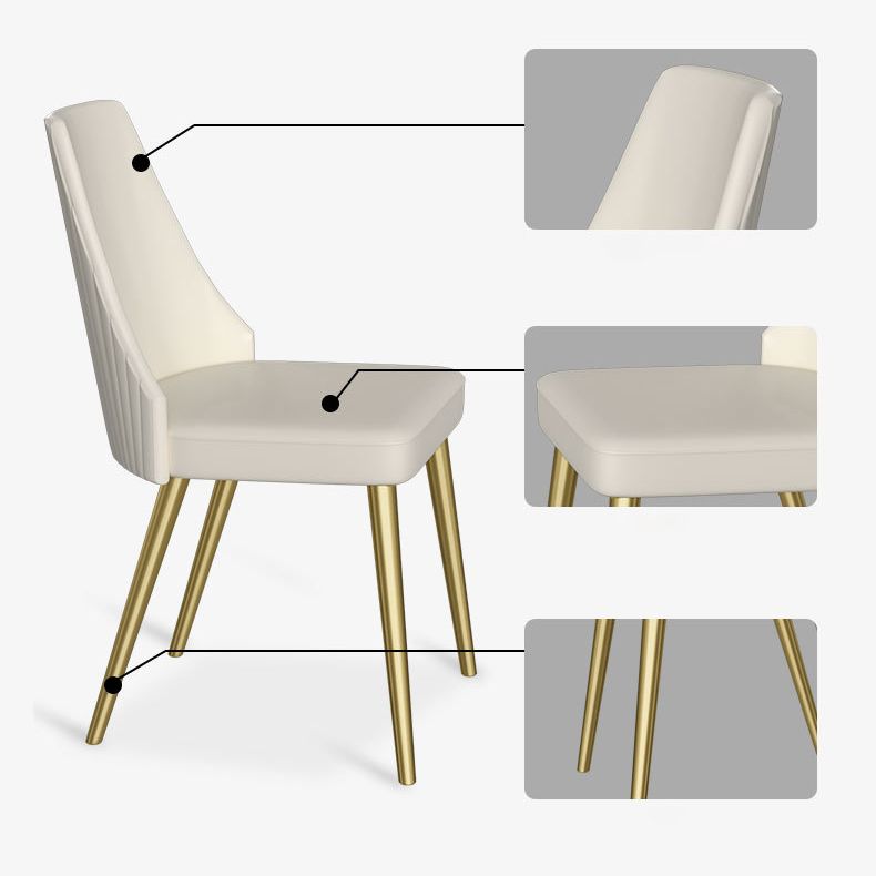 Glam Style Rectangle Table Set 1/2/3/5 Pieces Dining Set with Metal Legs