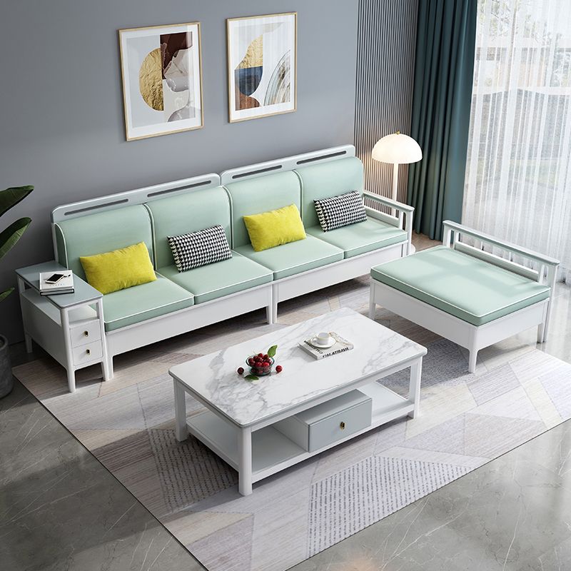 40"H Contemporary Sectional Sofa Fabric Sectional with Bostol Pillows