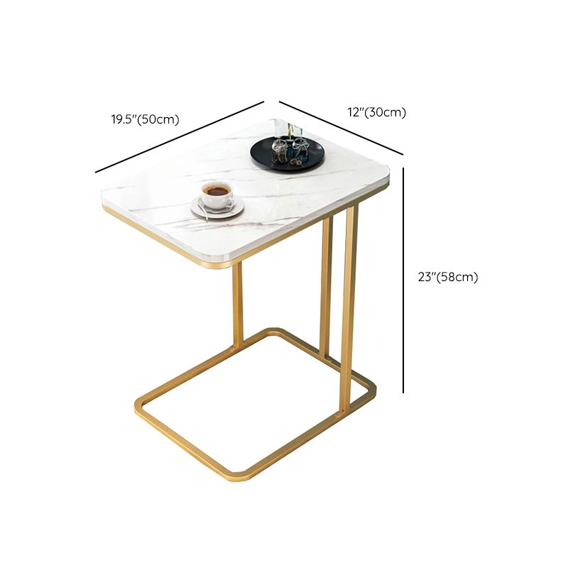 Glam Style Coffee Table Oval Slate Single Coffee Cocktail Table