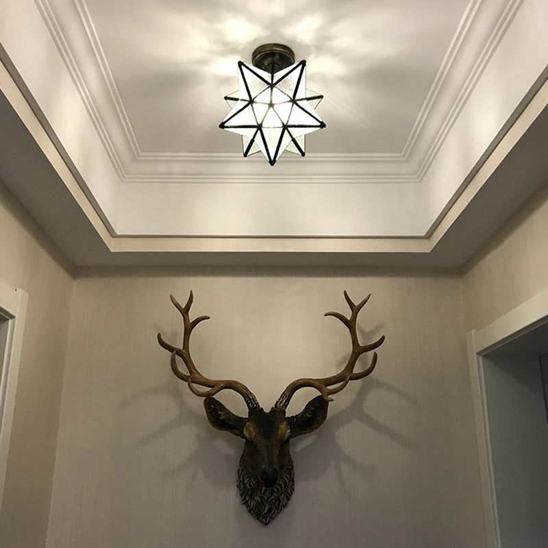 Verre géométrique Flush Mount plafonnier moderne Flush Mount Plafond Ayémorrat