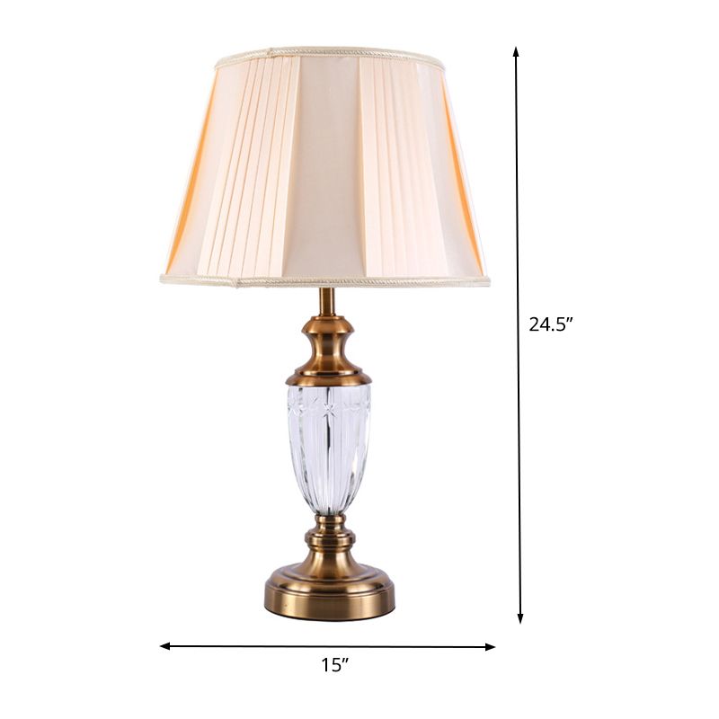 Éclairage de travail en forme d'urne Modernisme Lampe de lecture à 1 tête en cristal taillé à la main en beige