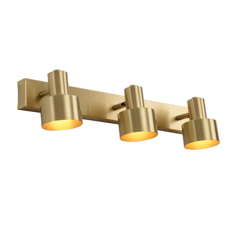 Mid-Century Luxury Style Cylinder Wall Mounted Vanity Lights Metal Vanity Lighting Fixtures for Bathroom