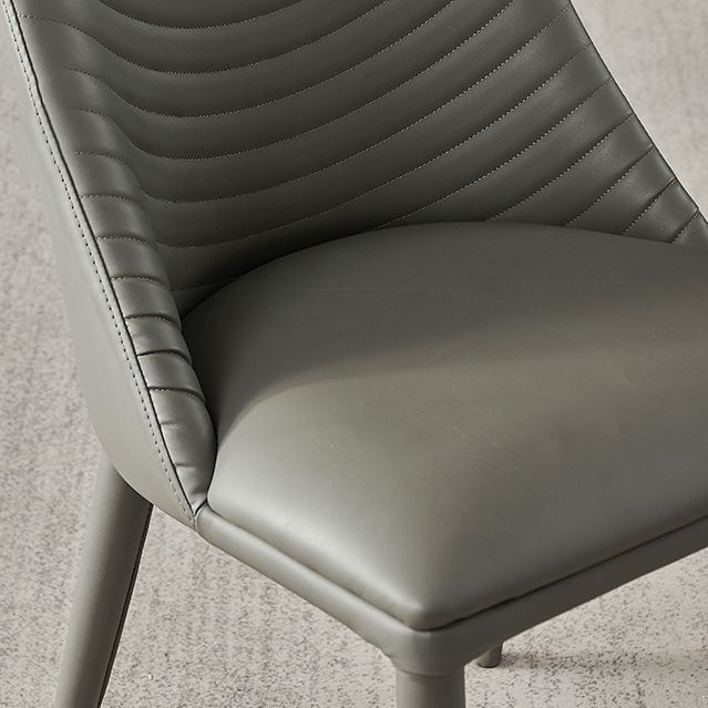 Parsons Matte Finish Dining Chair Designer Style Leather Meeting Room Side Chair