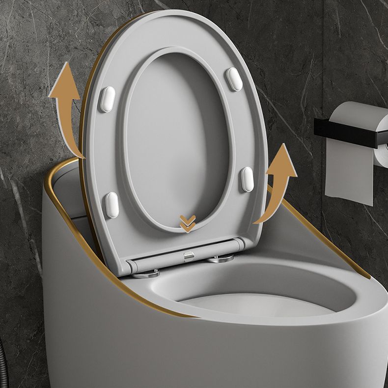 Modern Siphon Jet Toilet Bowl Round Flush Toilet with Seat for Bathroom