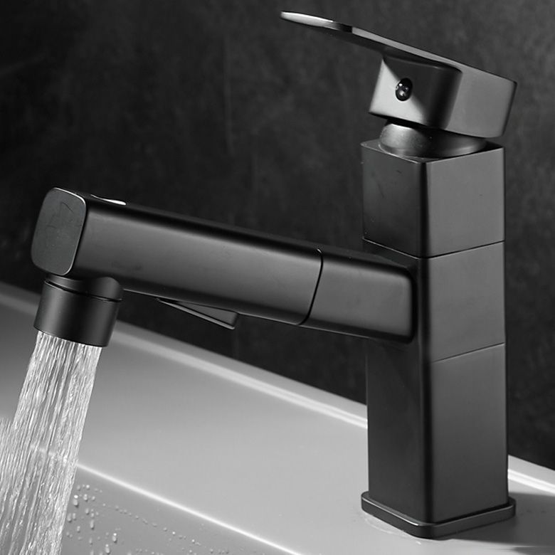 Bathroom Faucet Pull-out Lever Handle Single Hole Washroom Faucet