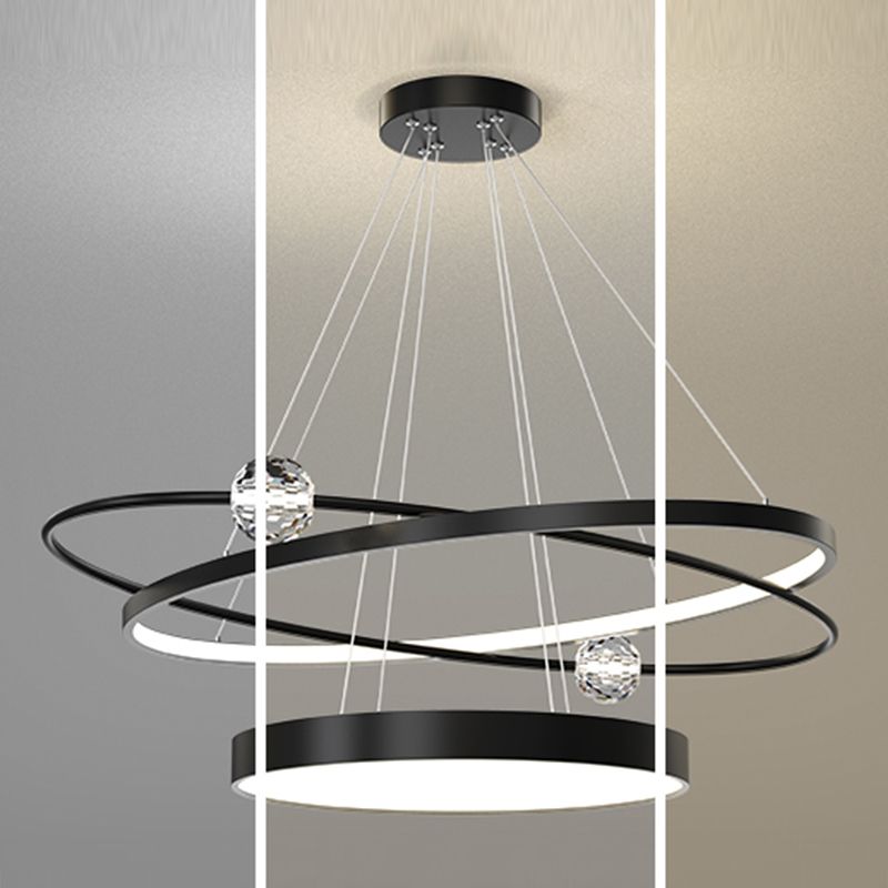 Nordic Circle Chandelier Metal Layered LED Chandelier Pendant for Living Room