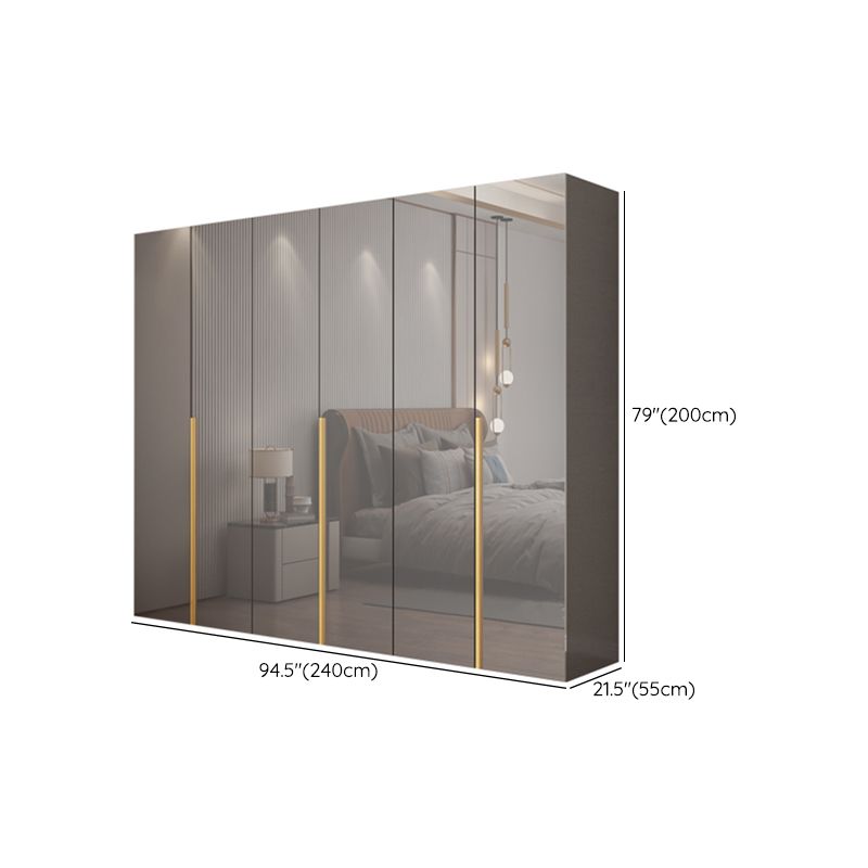 Engineered Wood Wardrobe Closet with Shelves Modern Wardrobe Cabinet for Home