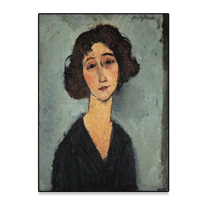 Textured Modigliani Woman Portrait Art Print Canvas Vintage Painting for Girls Room
