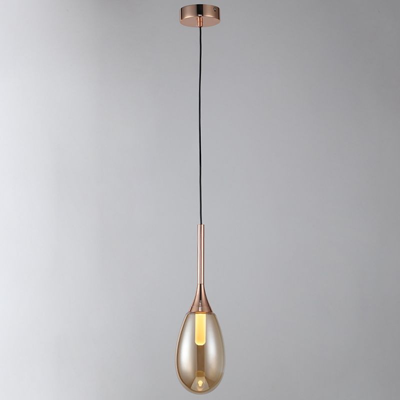 1-Licht moderne Tränendecke mit Glasschatten