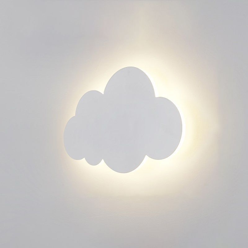 Plastic Cloud Slim Wall SCONCE MODERNO MODERNO STYLE PERCHIO MOLTO LED in bianco per la camera da letto per bambini