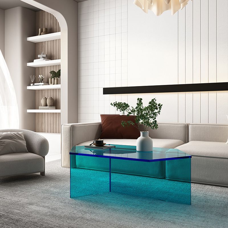 Acrylic Clear Coffee Table Modern Cocktail Table for Living Room