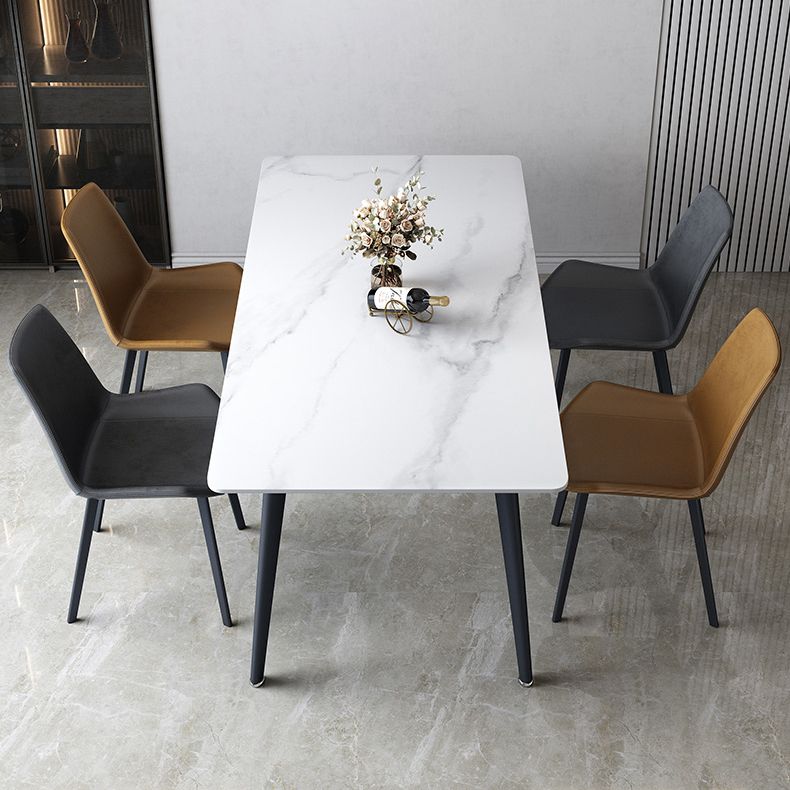 Minimalist 1/4/5/7 Pieces Dining Room Chair Set Sintered Stone Dining Table with Chairs