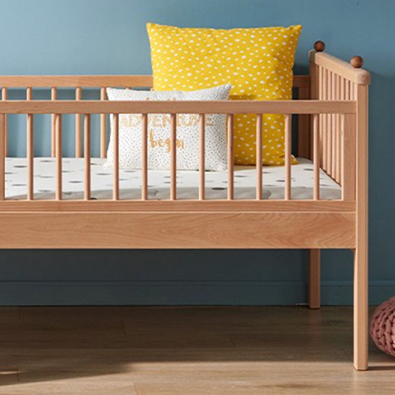 Traditional Wooden Baby Crib Solid Color Arched Crib with Guardrail