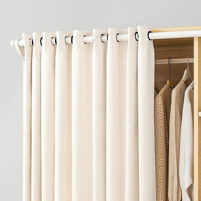 Bedroom Storage Cabinet with Clothes Rail Modern Cabinet with Wooden Legs