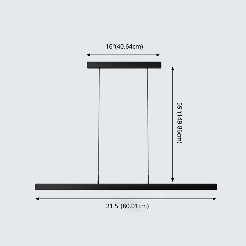Lámpara de lámpara de iluminación lineal de lámpara de iluminación moderna lámpara de lámpara de iluminación en negro