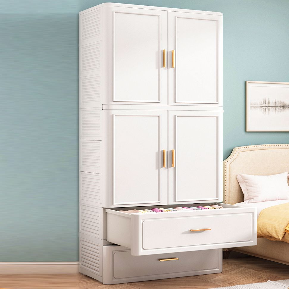 Plastic Matte Finish Storage Cabinet Contemporary Hinged Door Cabinet