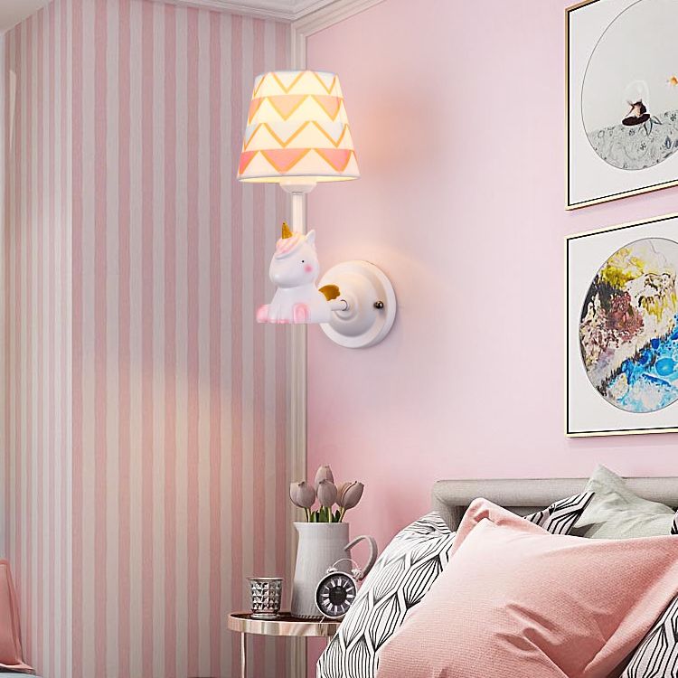 Dieren muur sconce verlichting nuchte st in stoffen stoffen stoffen kinderen slaapkamer muurverlichting armatuur