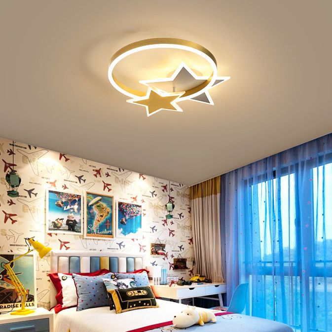 Children Ceiling Mount Light LED Ceiling Light with Acrylic Shade for Bedroom