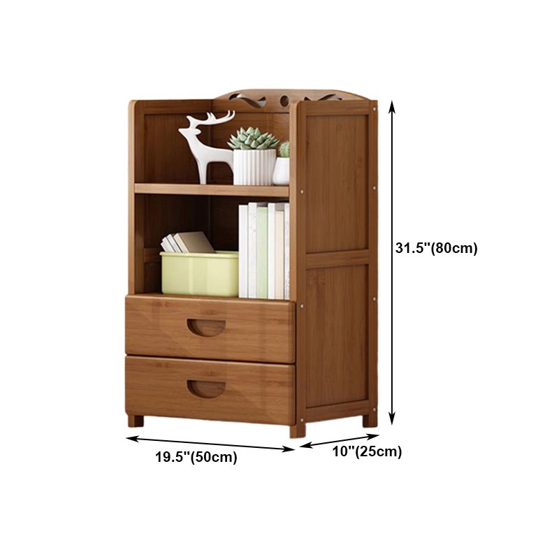 Contemporary Vertical Standard Bookcase Brown Manufactured Wood Bookshelf