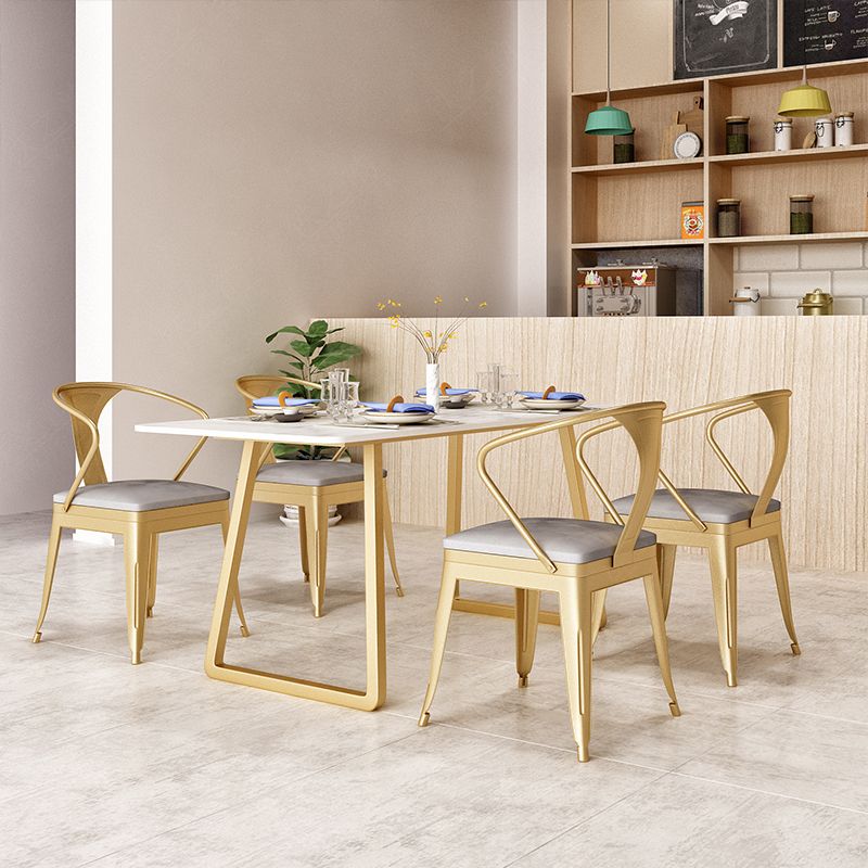 Marble Sled Base Dining Collection Industrial Style Dining Table for Home